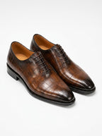 Richelieu Homme En Cuir -  Croco Alligator