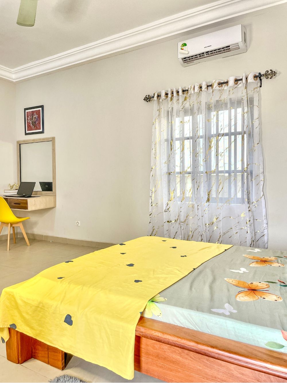 Rideau Voilage Effet Marbré Doré