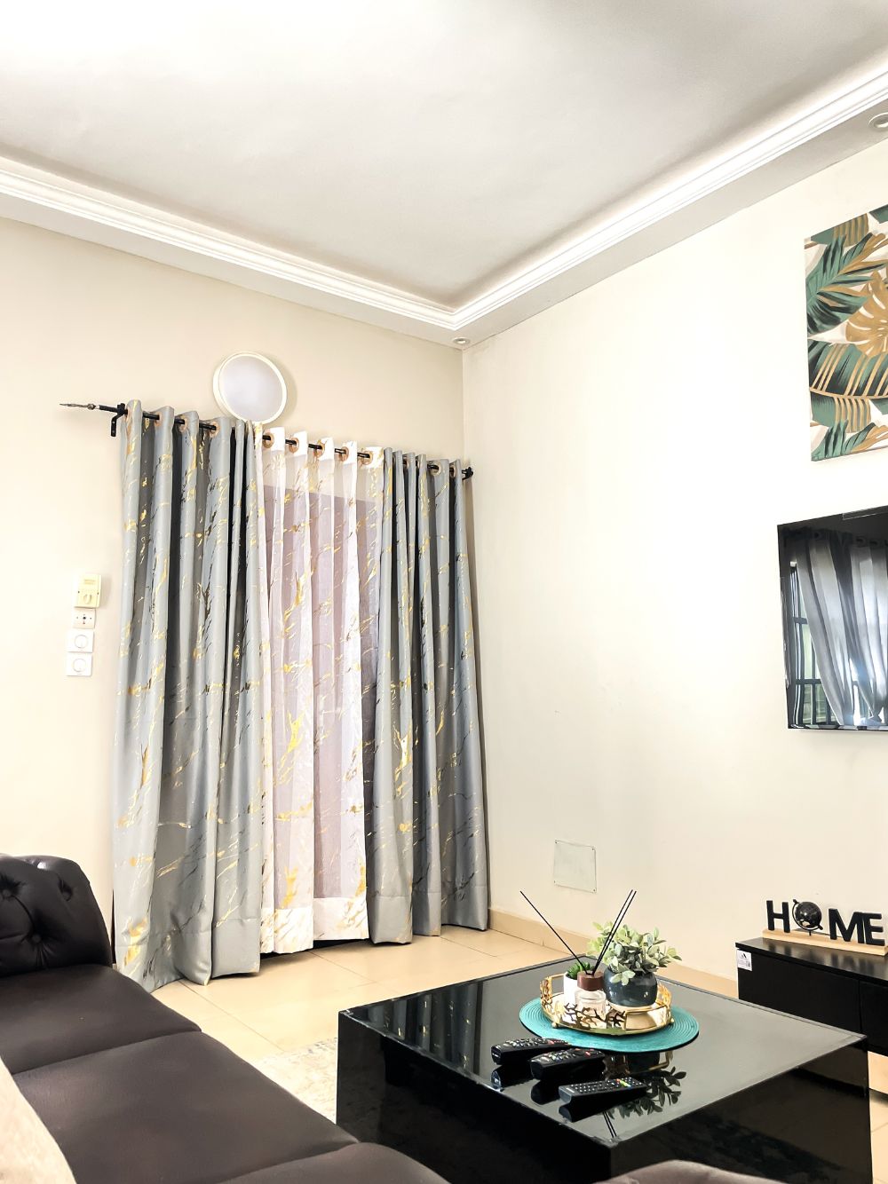 Rideau Gris Effet Marbré Doré