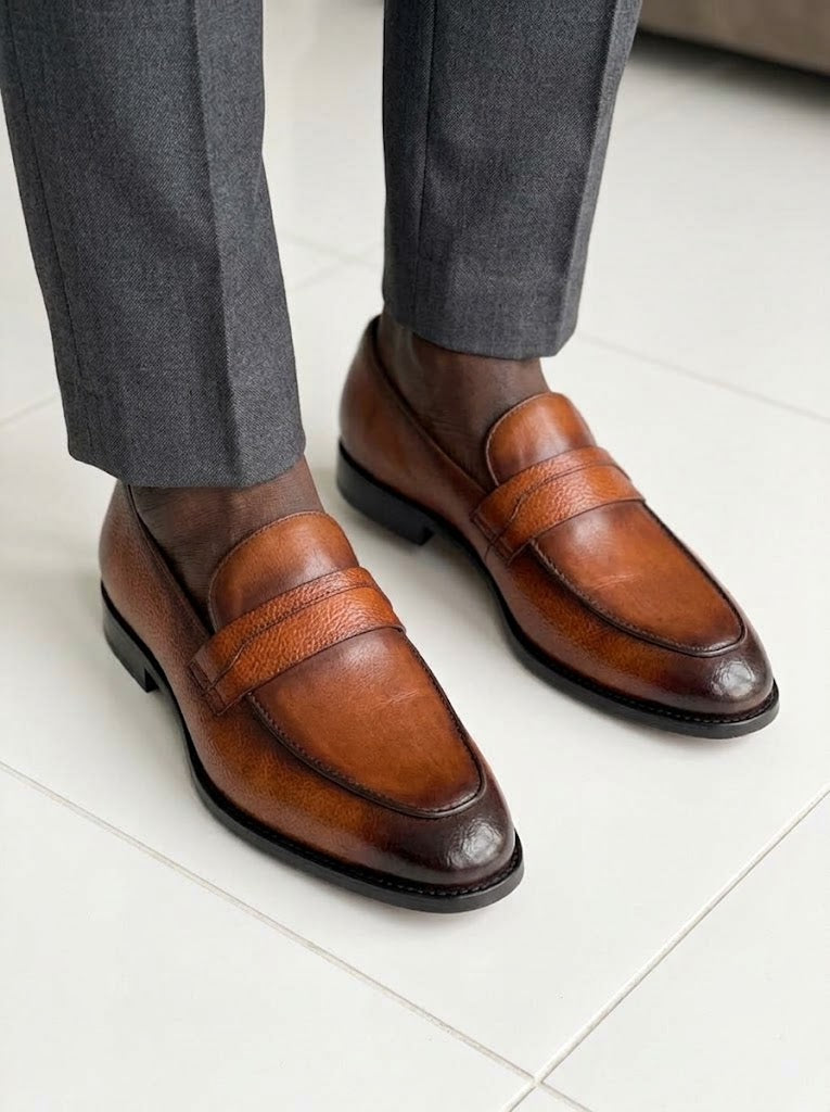 Mocassin En Cuir Grainé - Patron