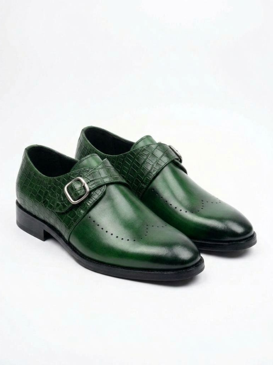 Monk Strap Vert Croco - Exclusif