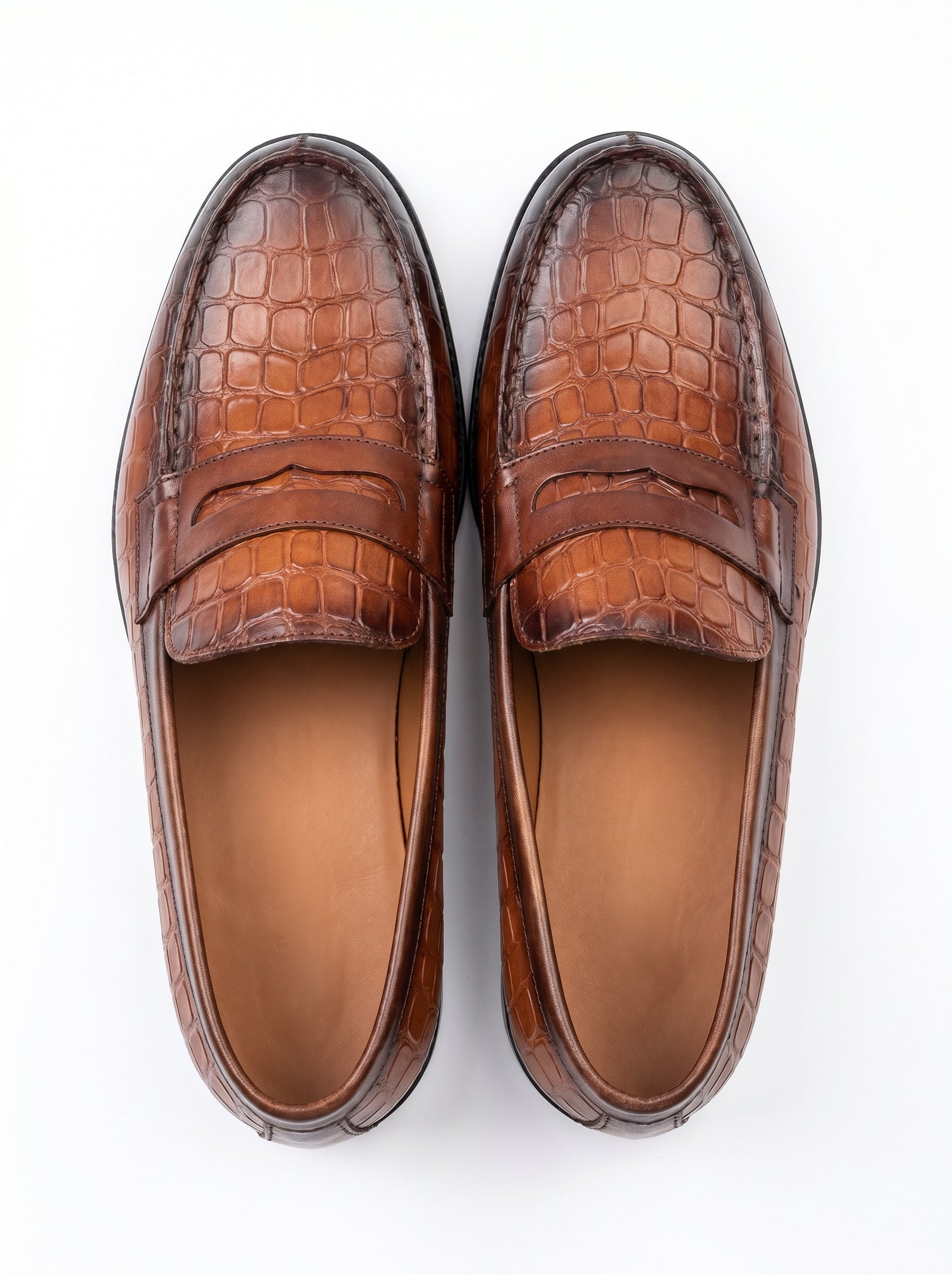 Mocassin Marron Croco - Ambition