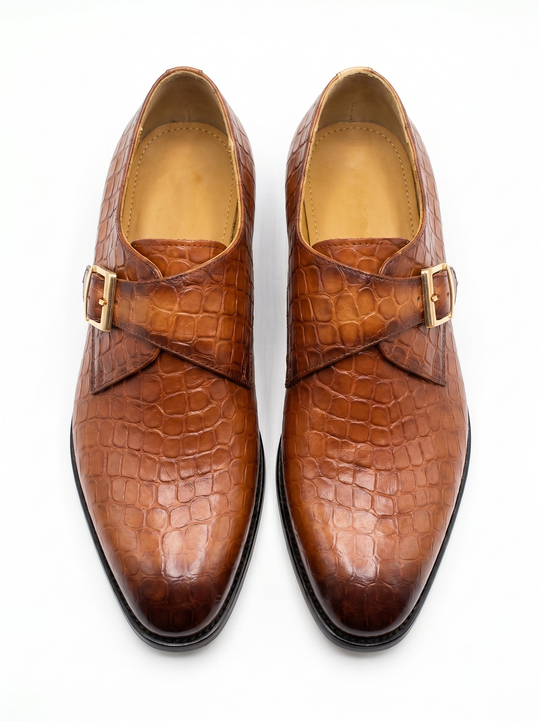Monk Strap Marron Croco - Excellence