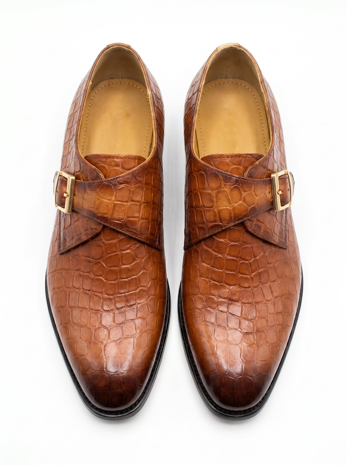Monk Strap Marron Croco - Excellence