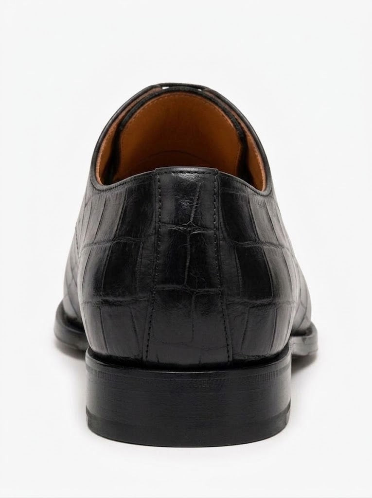 Richelieu Homme En Cuir -  Croco Havane