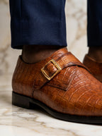 Monk Strap Marron Croco - Excellence