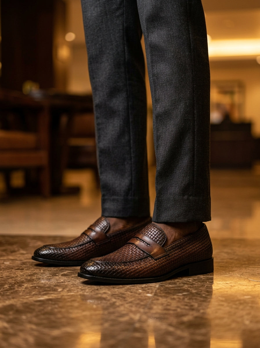 Mocassin Marron Tressé - Distinction