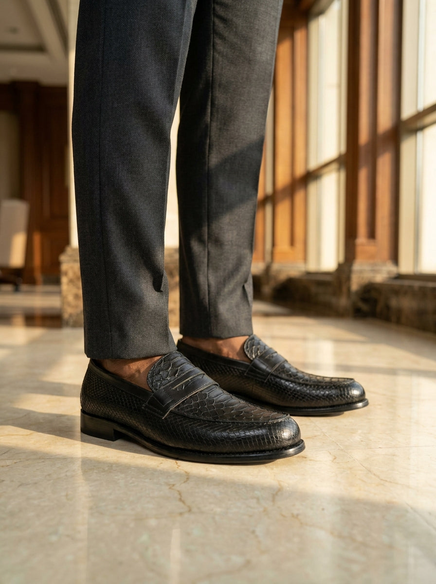Mocassin Cuir Noir - Roi