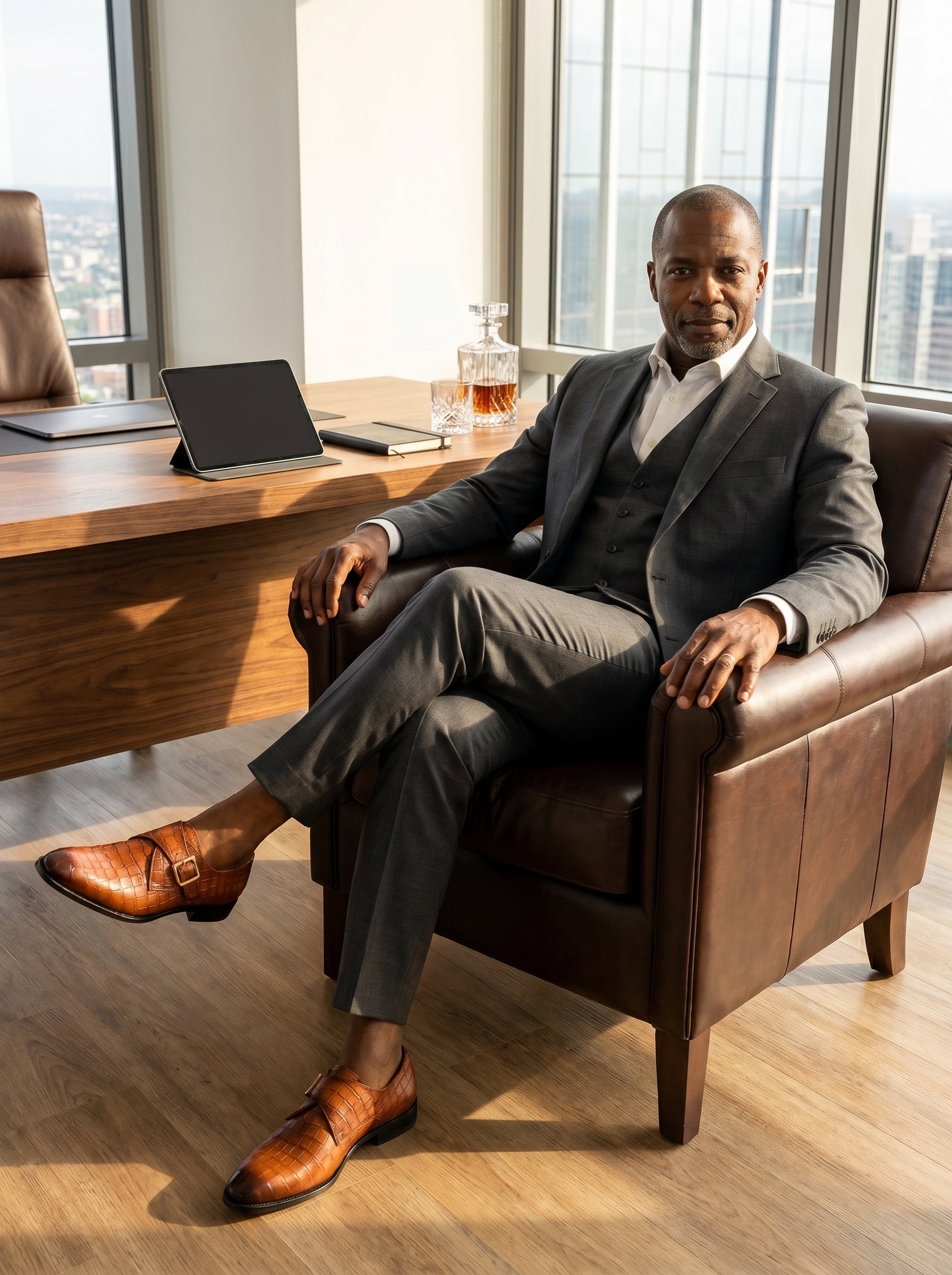 Monk Strap Marron Croco - Excellence