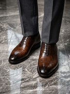 Richelieu Homme En Cuir -  Croco Alligator