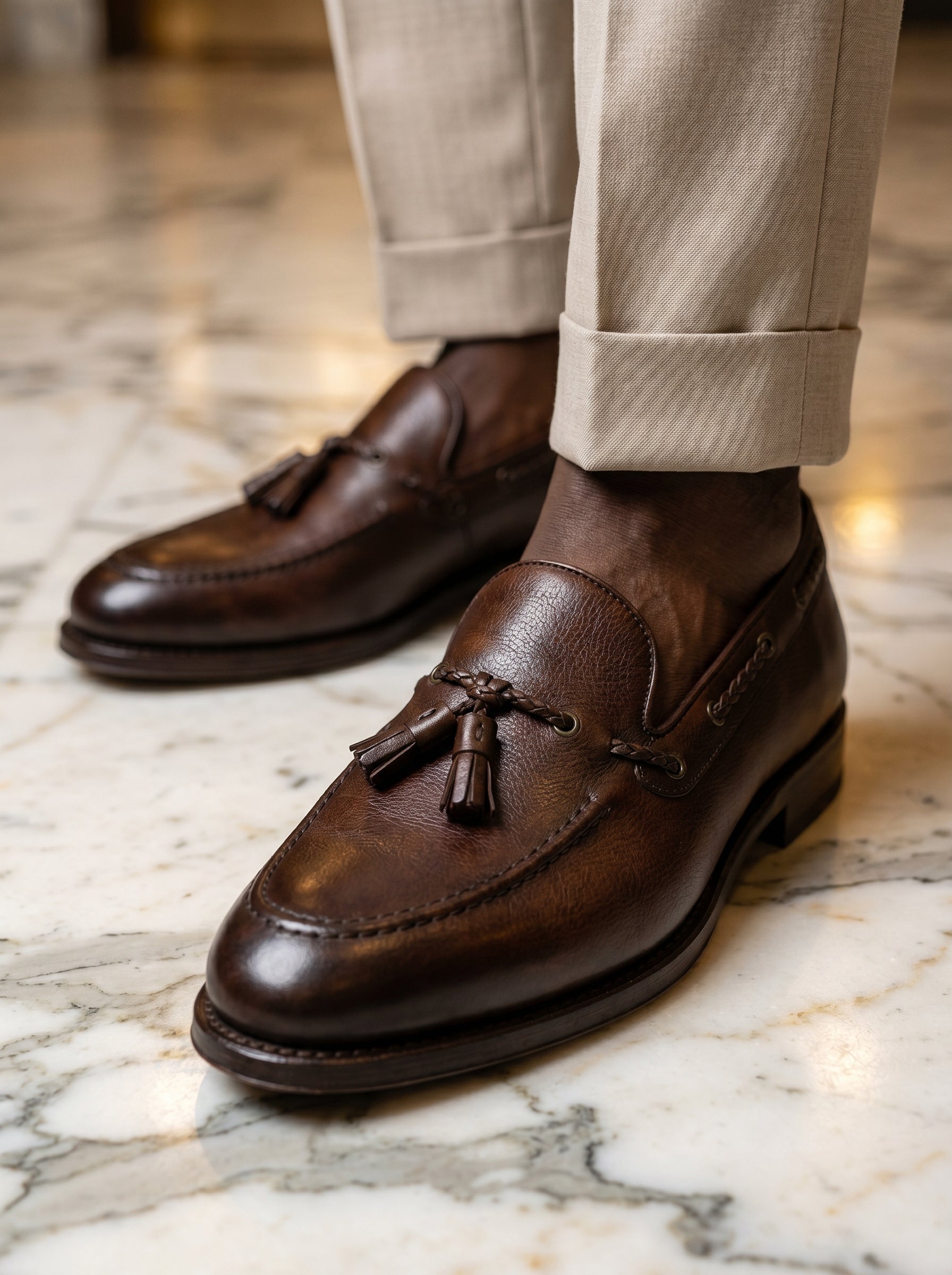Mocassin Homme En Cuir à Pampilles