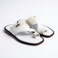 Sandale En cuir - Croco blanc