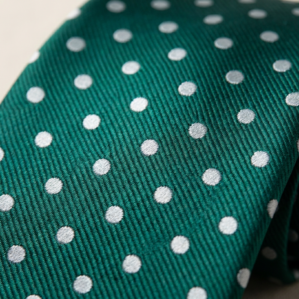 Ensemble Cravate Vert Émeraude à Pois