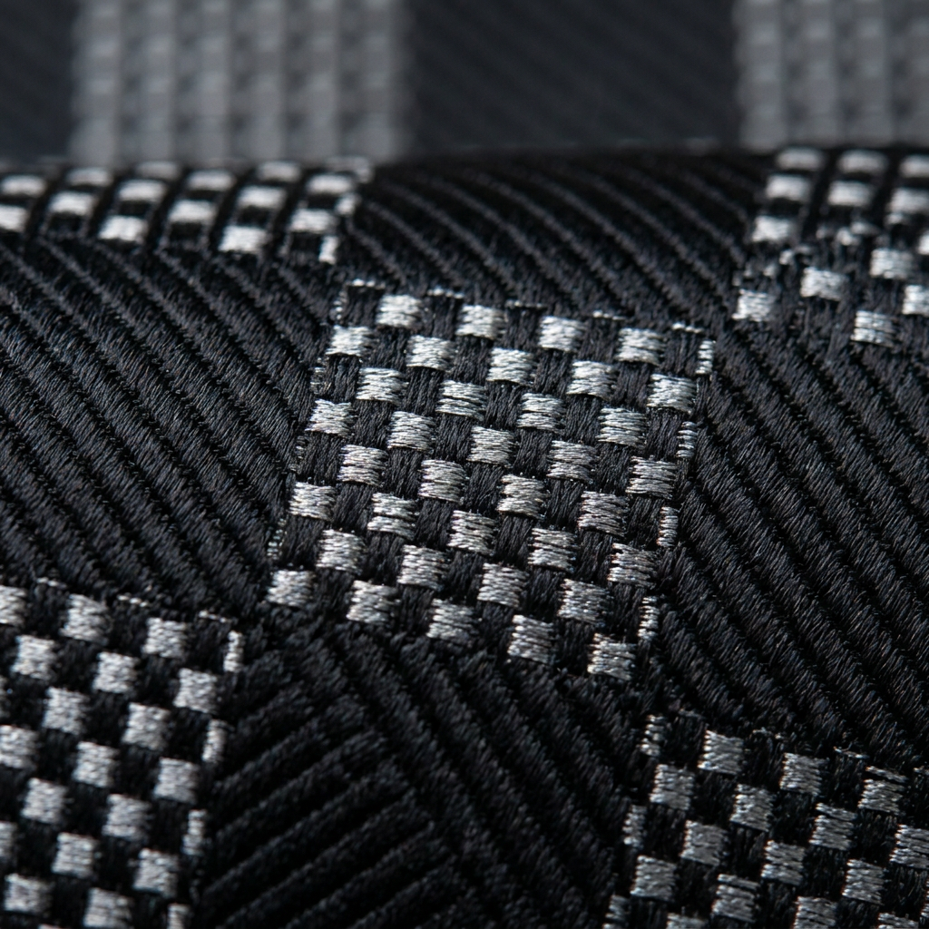 Ensemble Cravate Noir Damier Argent