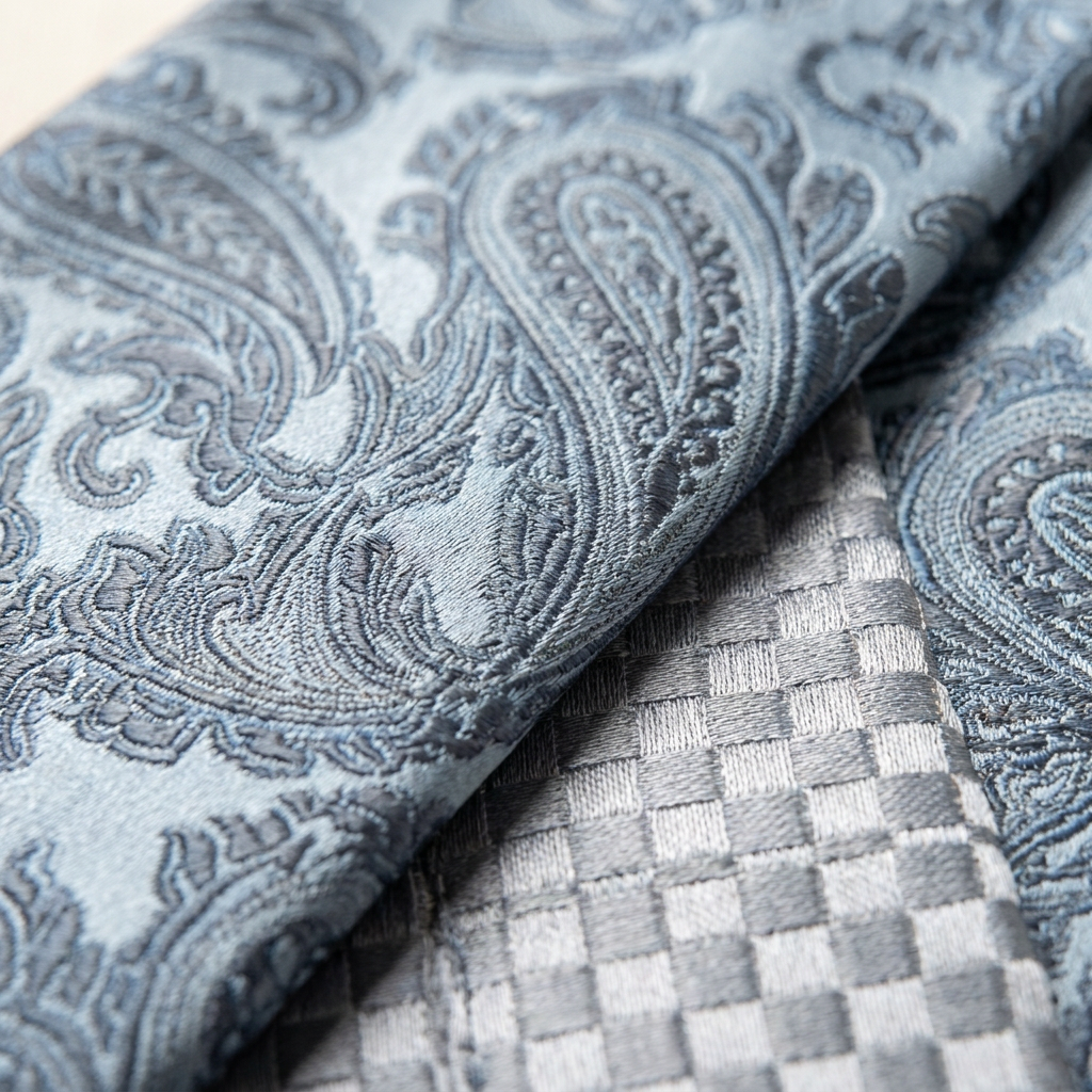 Ensemble Cravate Gris Paisley