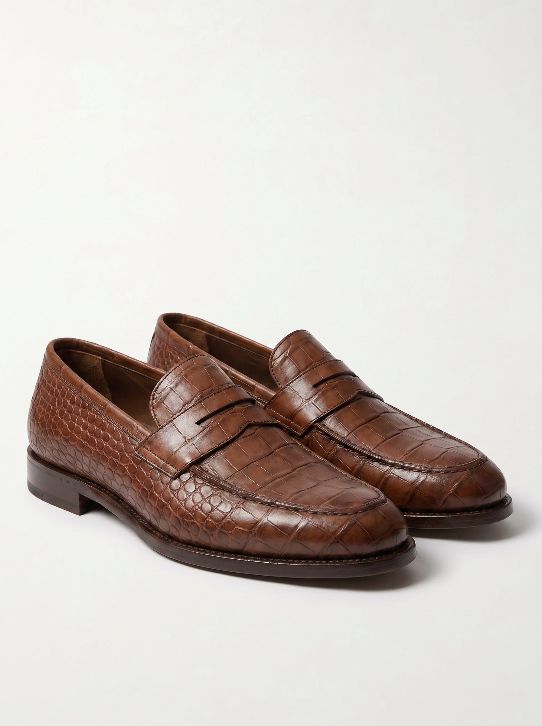 Mocassin Homme En Cuir - Croco