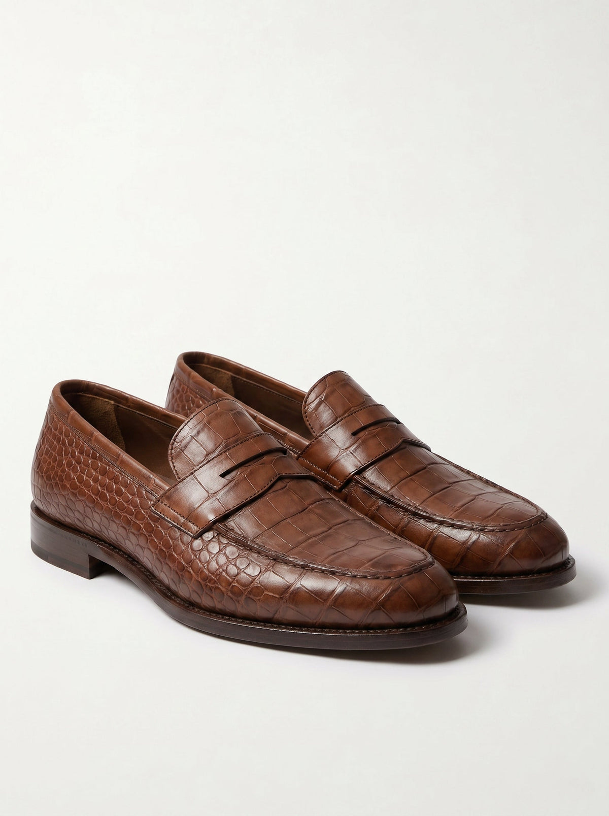 Mocassin Homme En Cuir - Croco